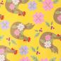 Preview: Bauwoll Druck Hühner mit Blüten auf Gelb von Happy Easter by Swafing 